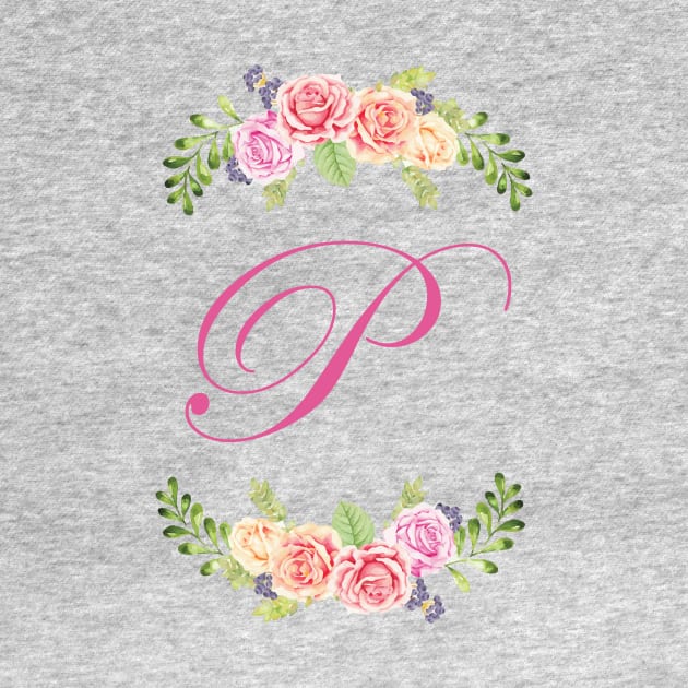 Floral Initial Letter P by jverdi28